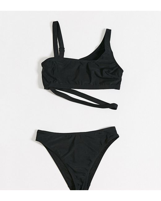 Wolf & Whistle Fuller Bust Exclusive Eco asymmetric cut out bikini