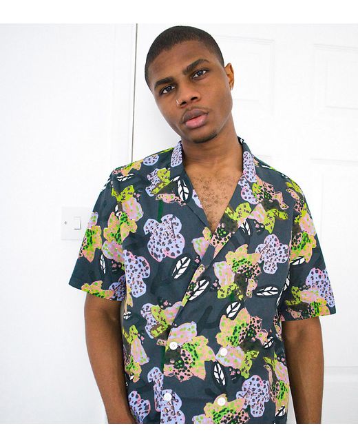 Asos Made In KENYA double breasted floral print shirt two-piece-