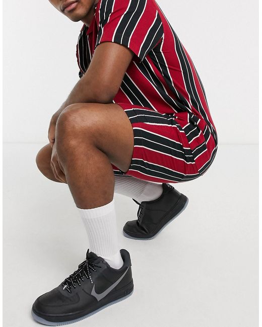 Brave Soul two-piece drawstring shorts in stripe-