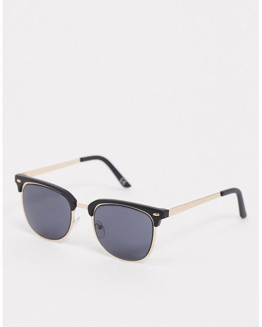 Asos Design retro sunglasses in with black brow detail and