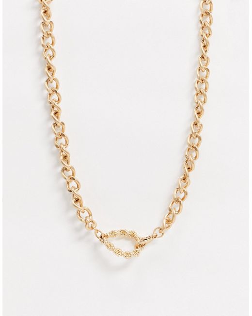 Icon Brand chunky curb neckchain in with rope design clasp