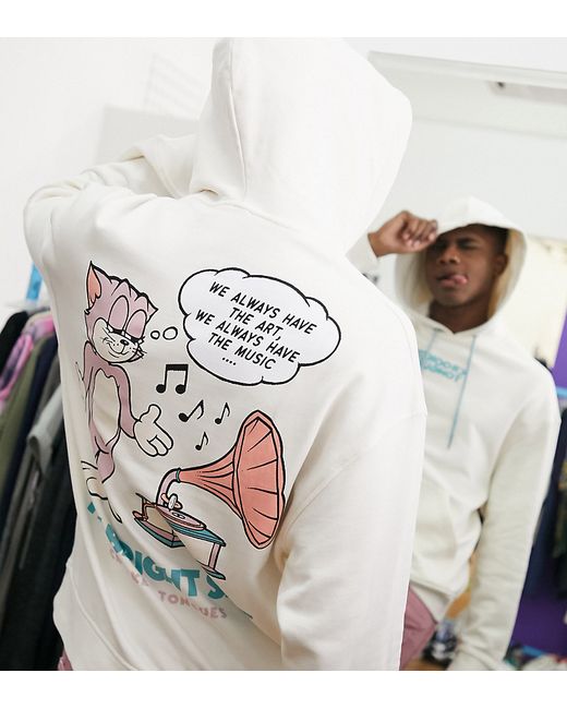 Crooked Tongues hoodie with bright side back print in