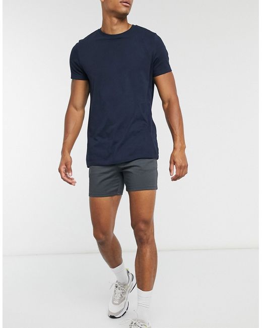 Asos Design skinny chino shorts in washed