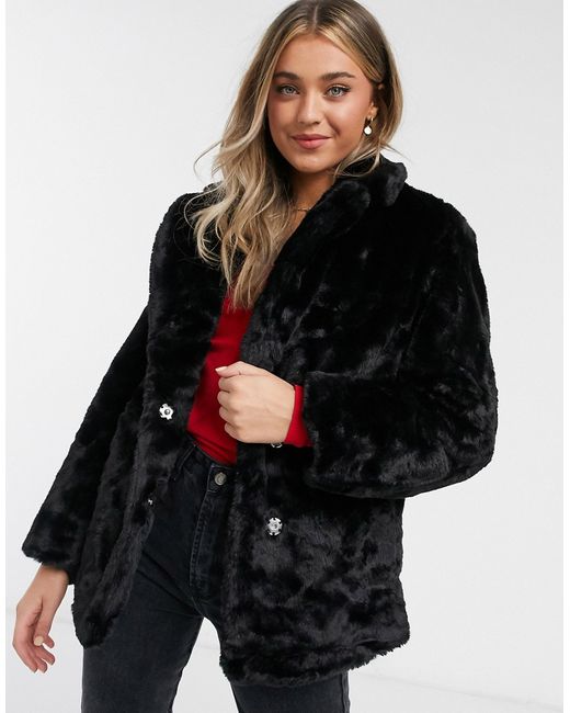 New Look fur coat in