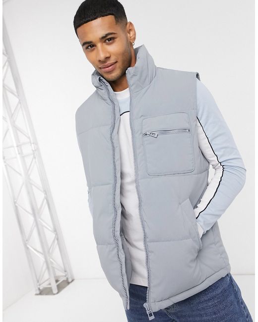 Topman recycled puffer vest in