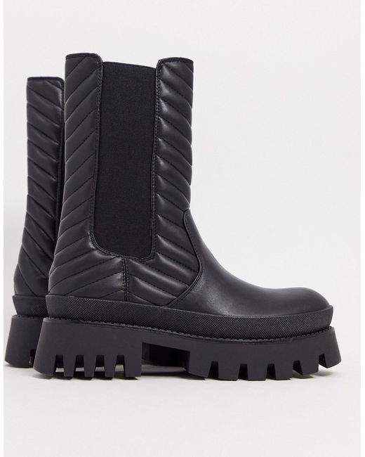Bershka pull on ankle boot in