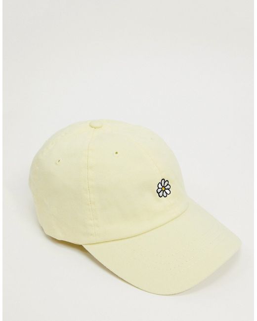 Daisy Street baseball cap in pastel with daisy embroidery-
