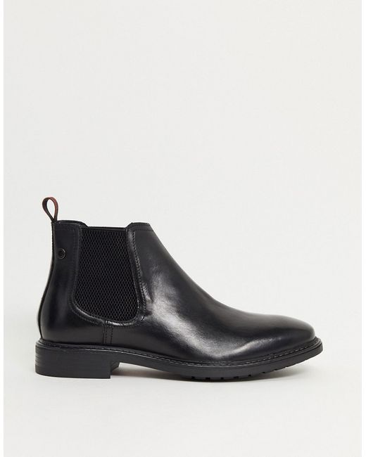 Base London Seymour chelsea boots in black leather-