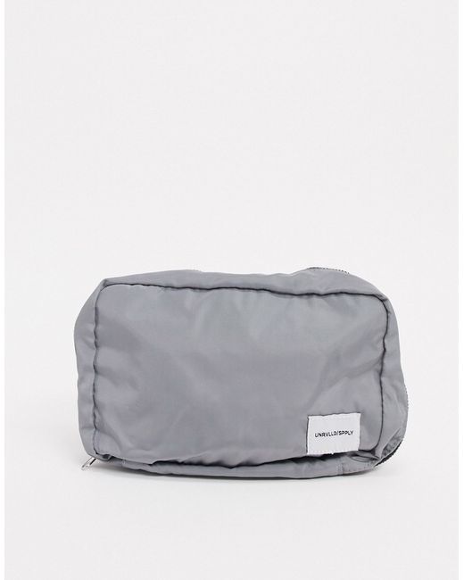 Asos Design wash bag in gray-