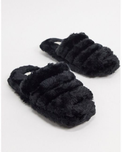 Truffle Collection faux fur slippers in