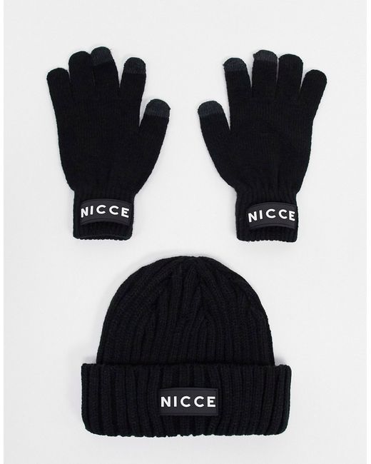 Nicce fisherman beanie and touchscreen glove gift set in