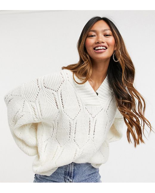 Native Youth oversized v neck sweater in textured knit