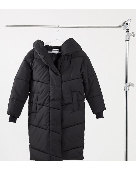 Noisy May Petite padded coat in black-