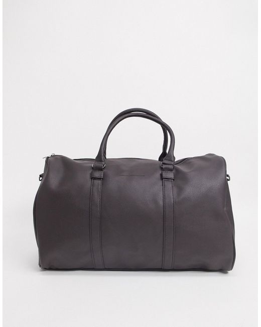 French Connection faux leather weekend carryall bag in