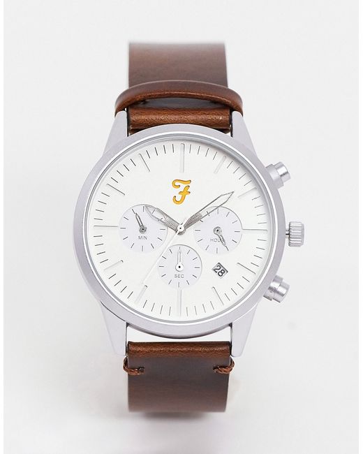 Farah chronograph leather watch-