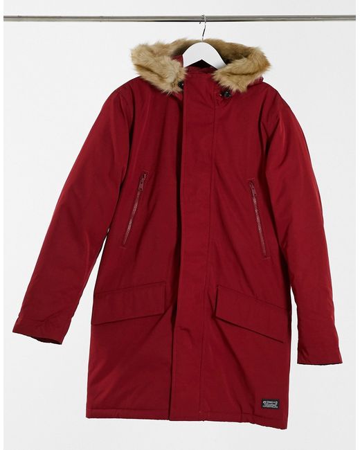 Levi's woodside long utility hooded parka jacket in
