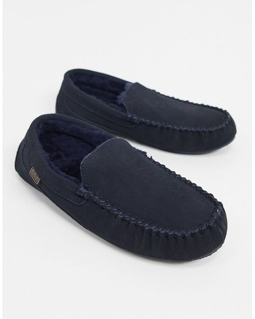 Sheepskin by Totes suede moccasin slippers in