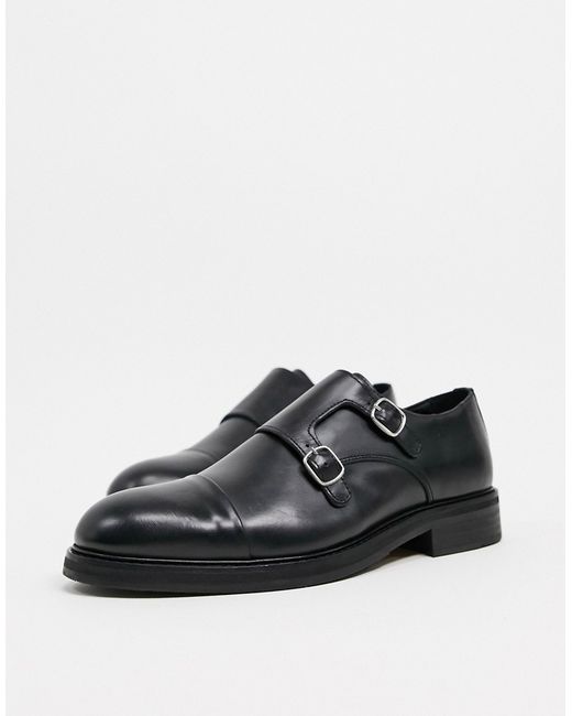 Selected Homme leather monk shoes in