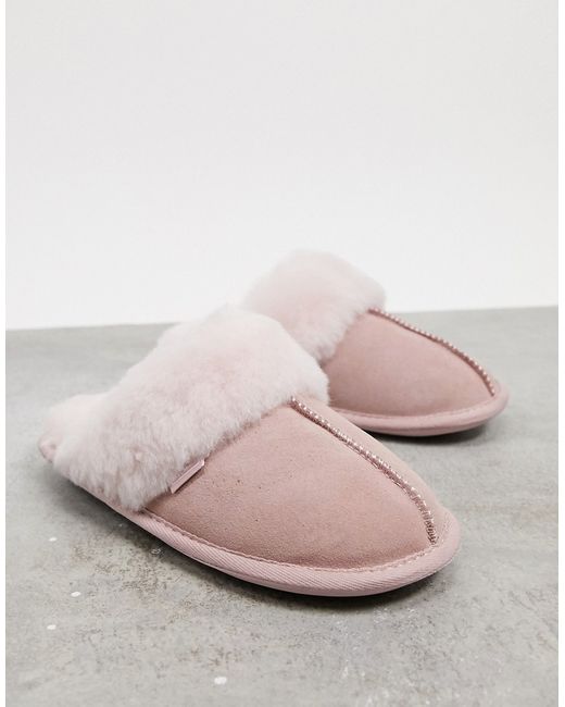 Sheepskin by Totes mule slippers in rose