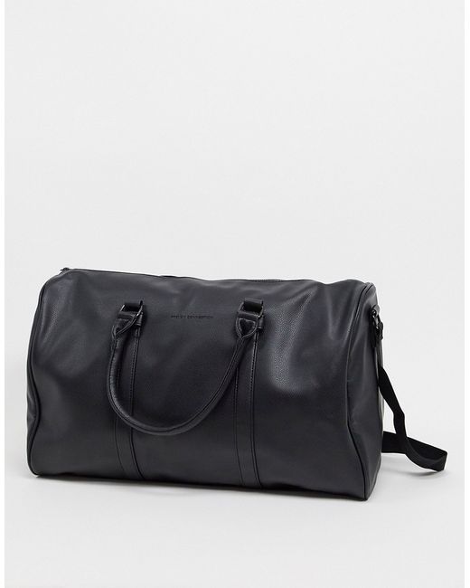 French Connection faux leather weekend holdall bag in
