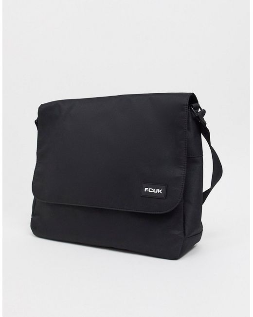 French Connection nylon FCUK logo messenger bag in