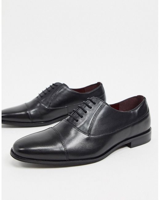 Walk London alfie toe cap shoes in leather
