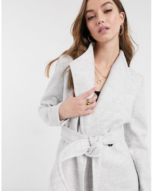 Ever New short wrap tie smart jacket in gray-