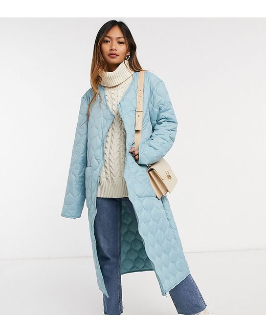 Native Youth oversized long line coat in quilting-