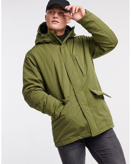 Levi's woodside utility hooded parka jacket in olive night-