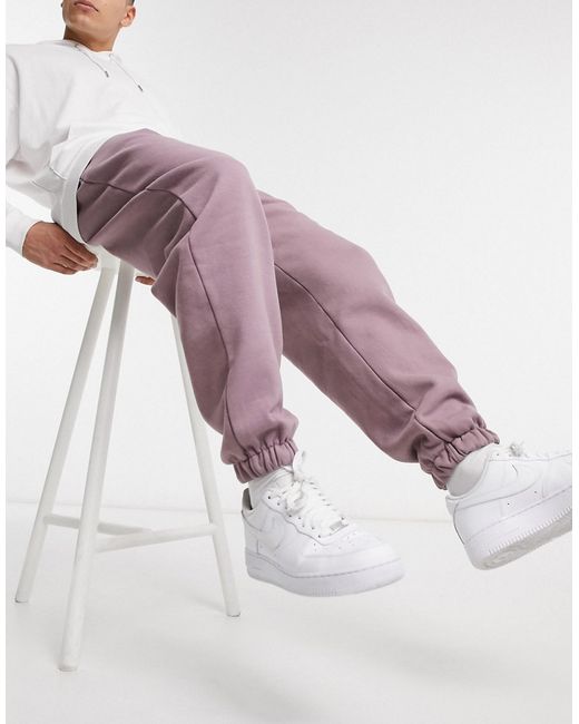 Topman oversized washed sweatpants in lilac-