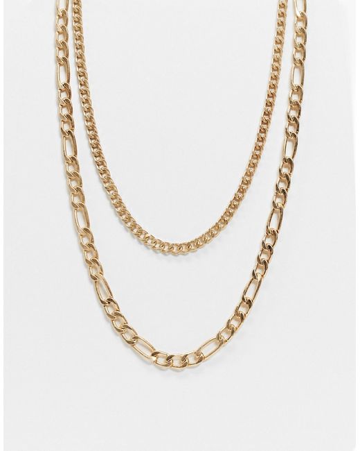 Bershka layered chain necklace in