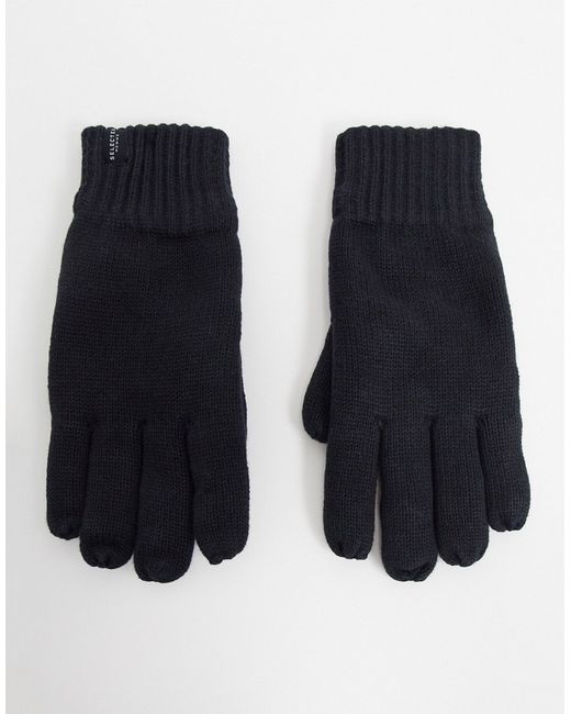 Selected Homme knitted gloves in