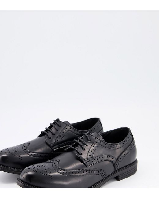 Truffle Collection wide fit formal lace up brogues in