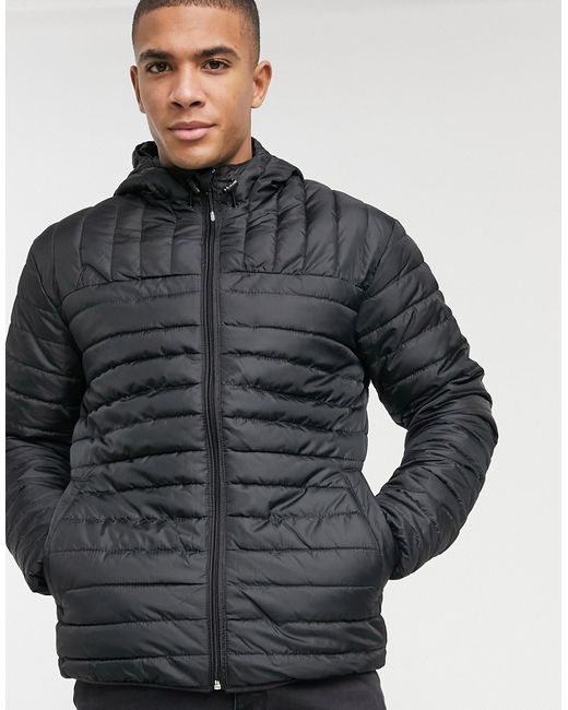 Only & Sons padded jacket with hood in