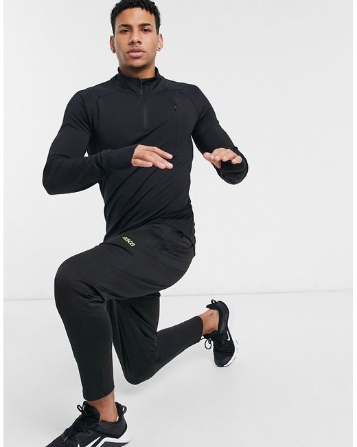 Asos 4505 icon workout muscle sweatshirt with 1/4 zip-