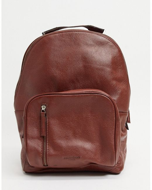 Bolongaro Trevor grain leather backpack in cognac-