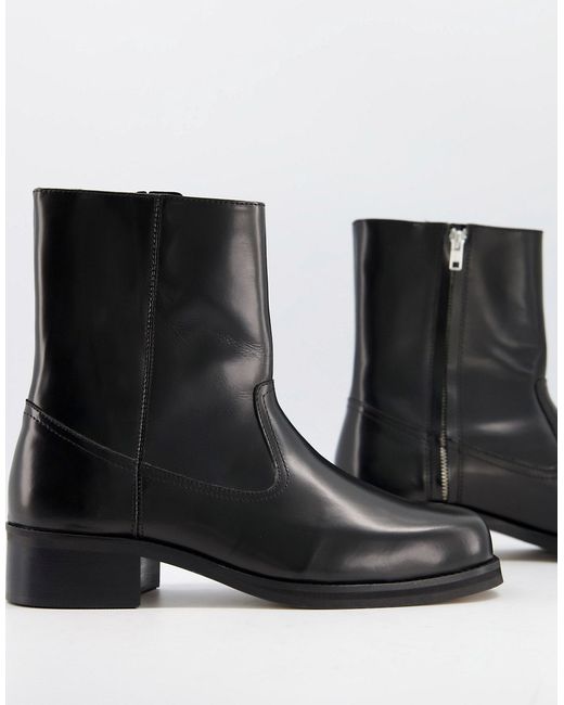 Asos Design heeled chelsea boots in leather