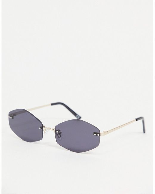 Asos Design oval rimless sunglasses with smoke lens