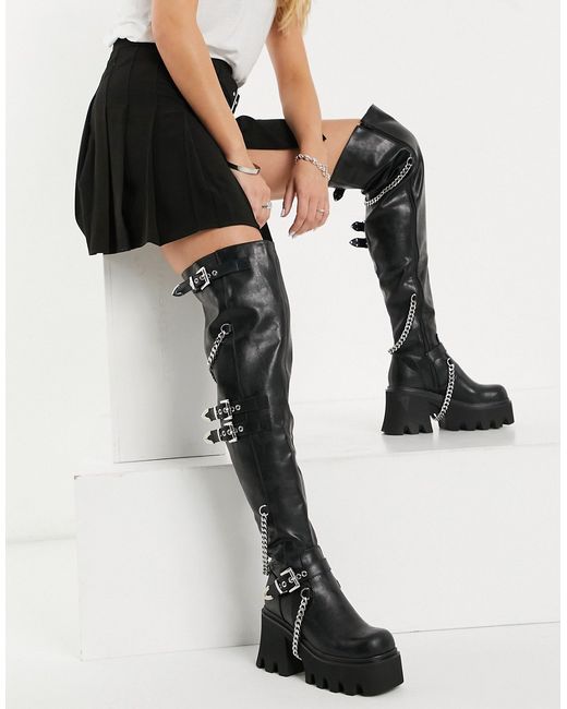 Lamoda chunky over the knee boot with chains in