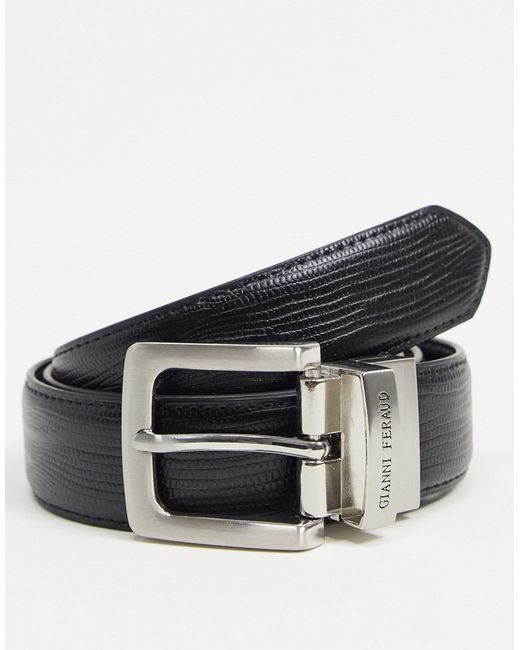 Gianni Feraud reversible leather smooth and grain belt-
