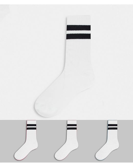 Weekday Eleven 3 pack socks in with black stripe