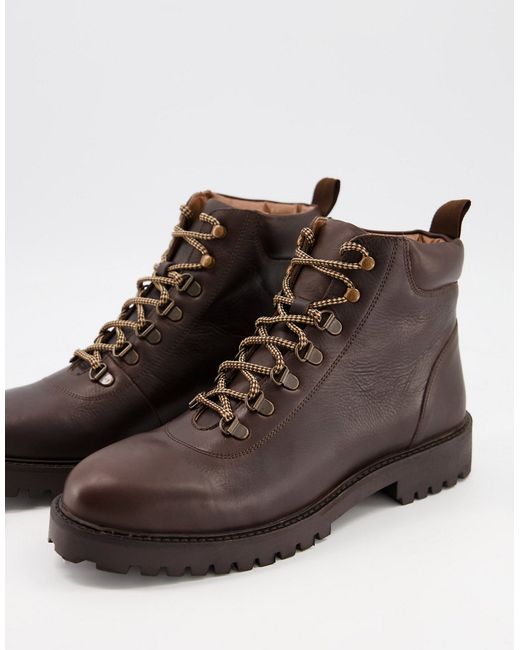 Walk London Sean tall hiking boots in leather