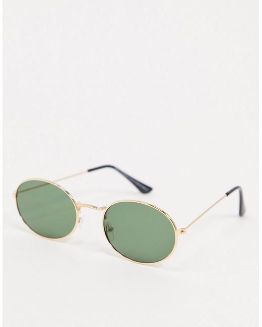 Svnx round sunglasses in with green lens