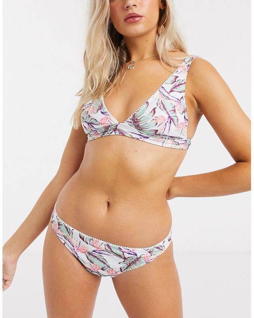 Chelsea Peers recycled bikini top in birds of paradise print-
