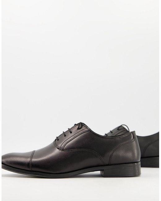 Asos Design oxford shoes in leather with toe cap