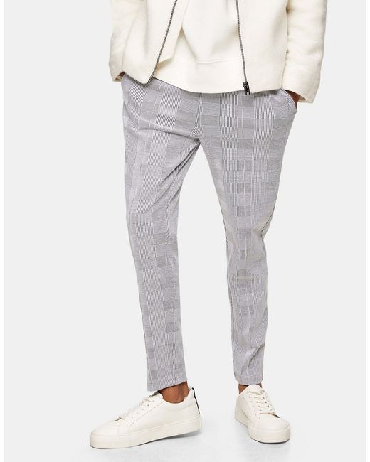 Topman prince of wales check sweatpants in