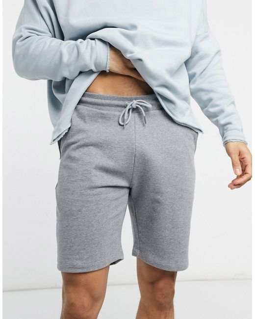 Asos Design slim jersey shorts in heather-