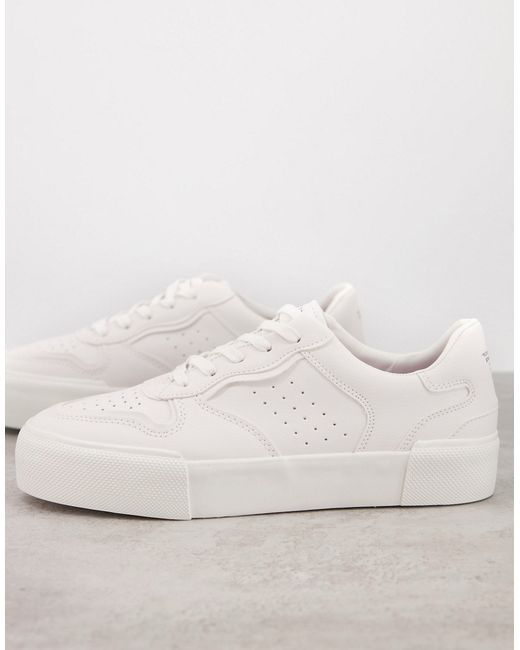Bershka sneakers with text detail in