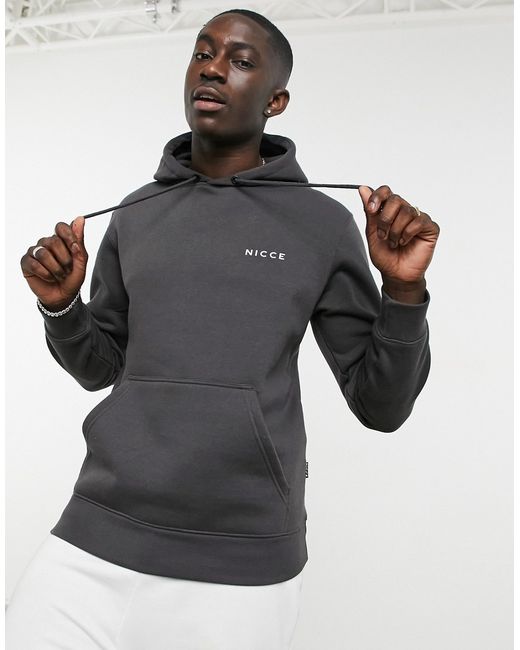 Nicce hoodie with chest logo in charcoal-