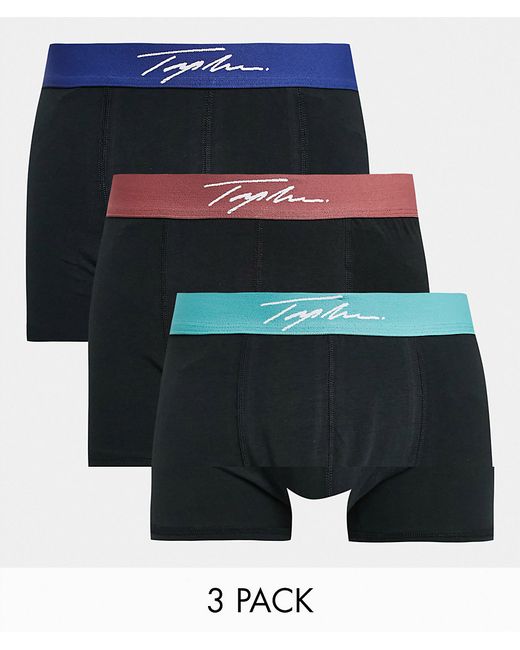 Topman 3 pack trunks with colored waistband in